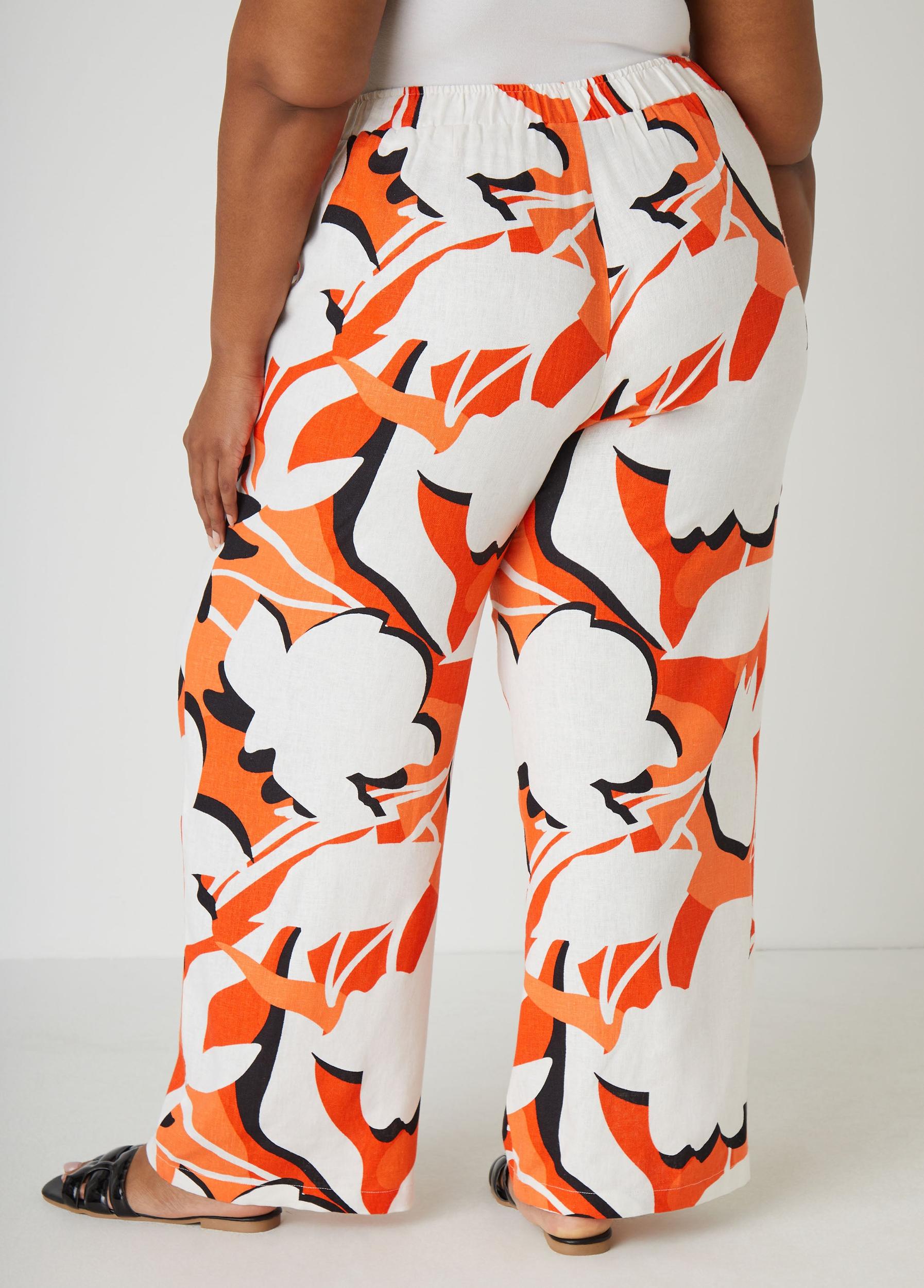 Floral Linen Blend Pants Product Image