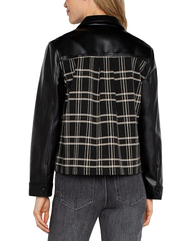 Women's Liverpool Los Angeles Shirt Jacket with Blocking Windowpane Plaid Knit Product Image