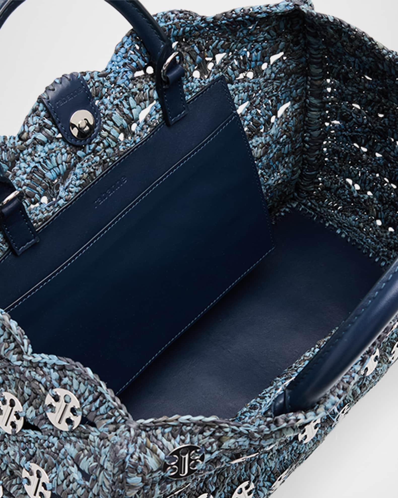 Sac a Main Denim Raffia Tote Bag Product Image