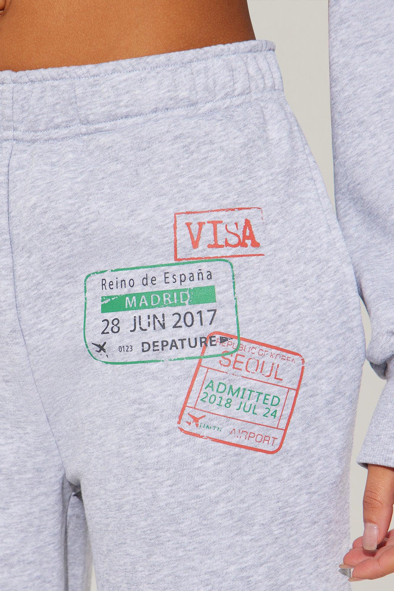 Airport Fit French Terry Pant Set - Heather Grey Product Image