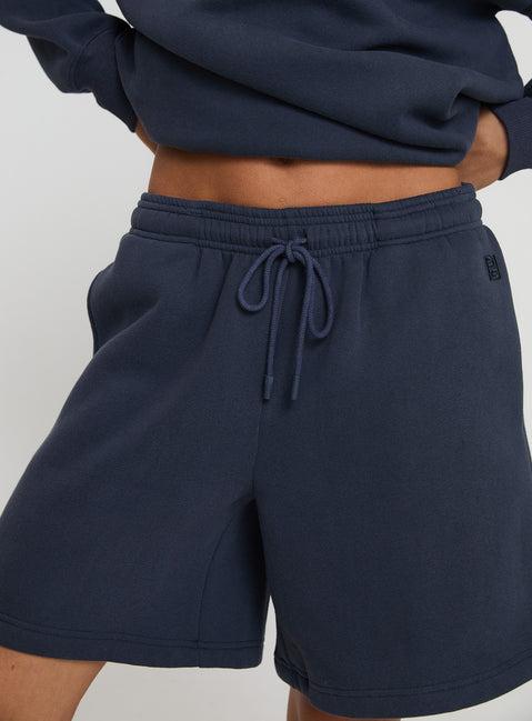 Dream Fleece Longline Shorts Navy Product Image