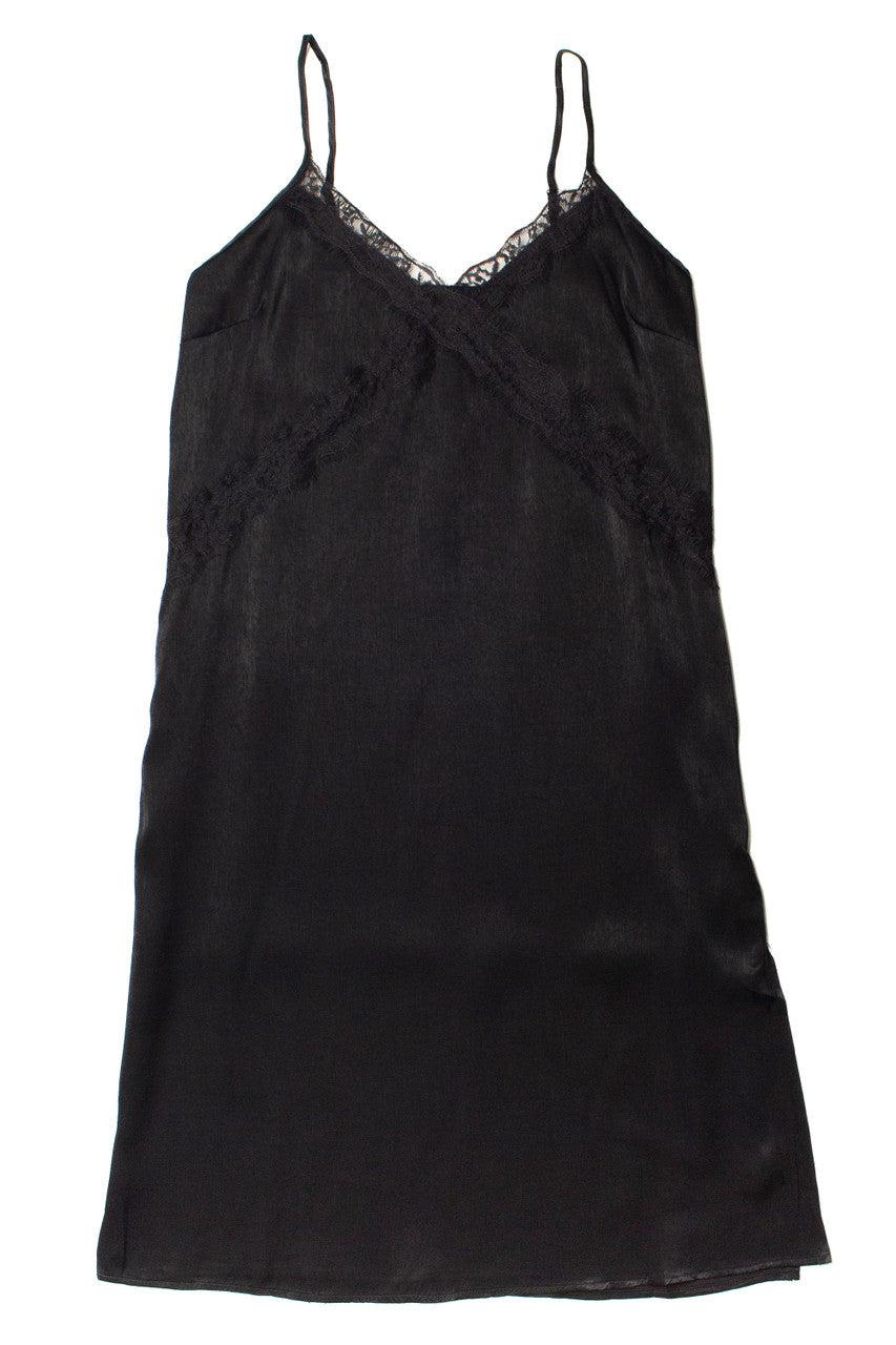 Black Midi Slip Dress Product Image