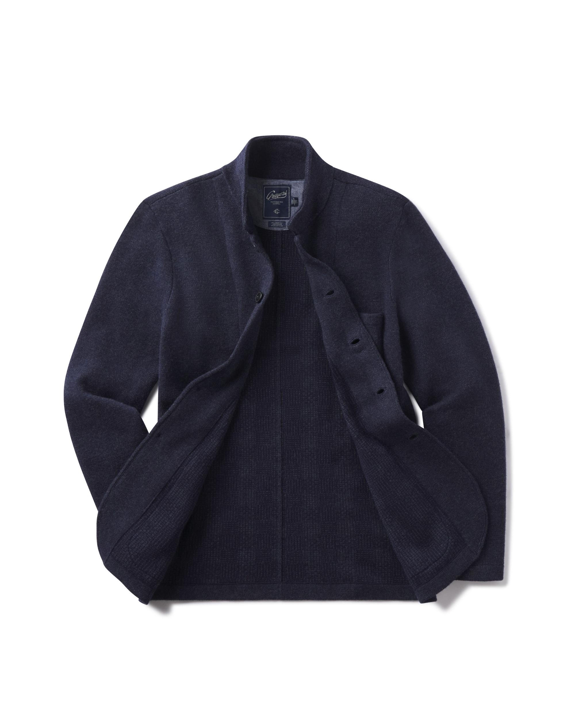 Nelson Jacquard Swacket - Navy Product Image
