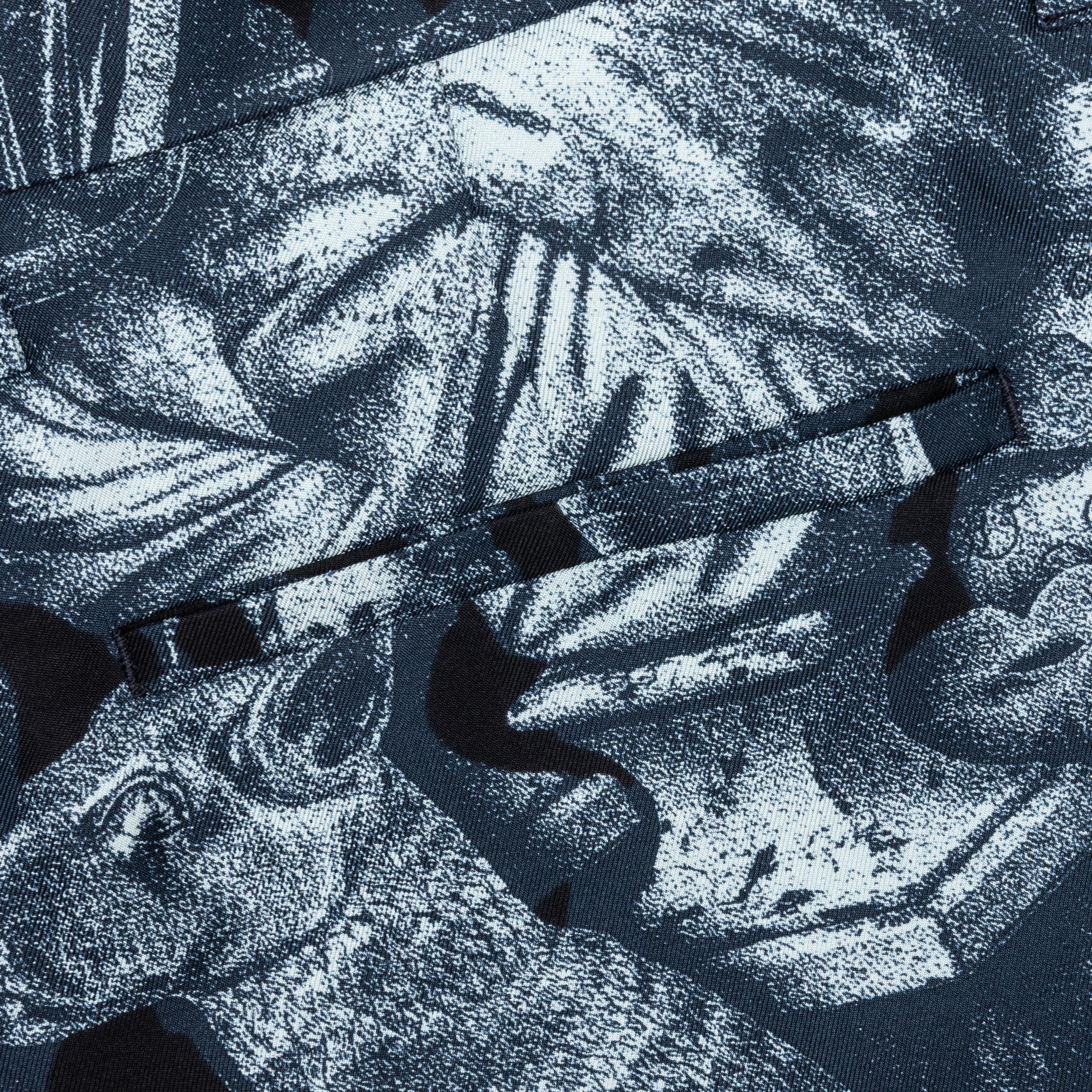 Silk Bermuda Shorts with Hubert Objects - Black/Navy Male Product Image