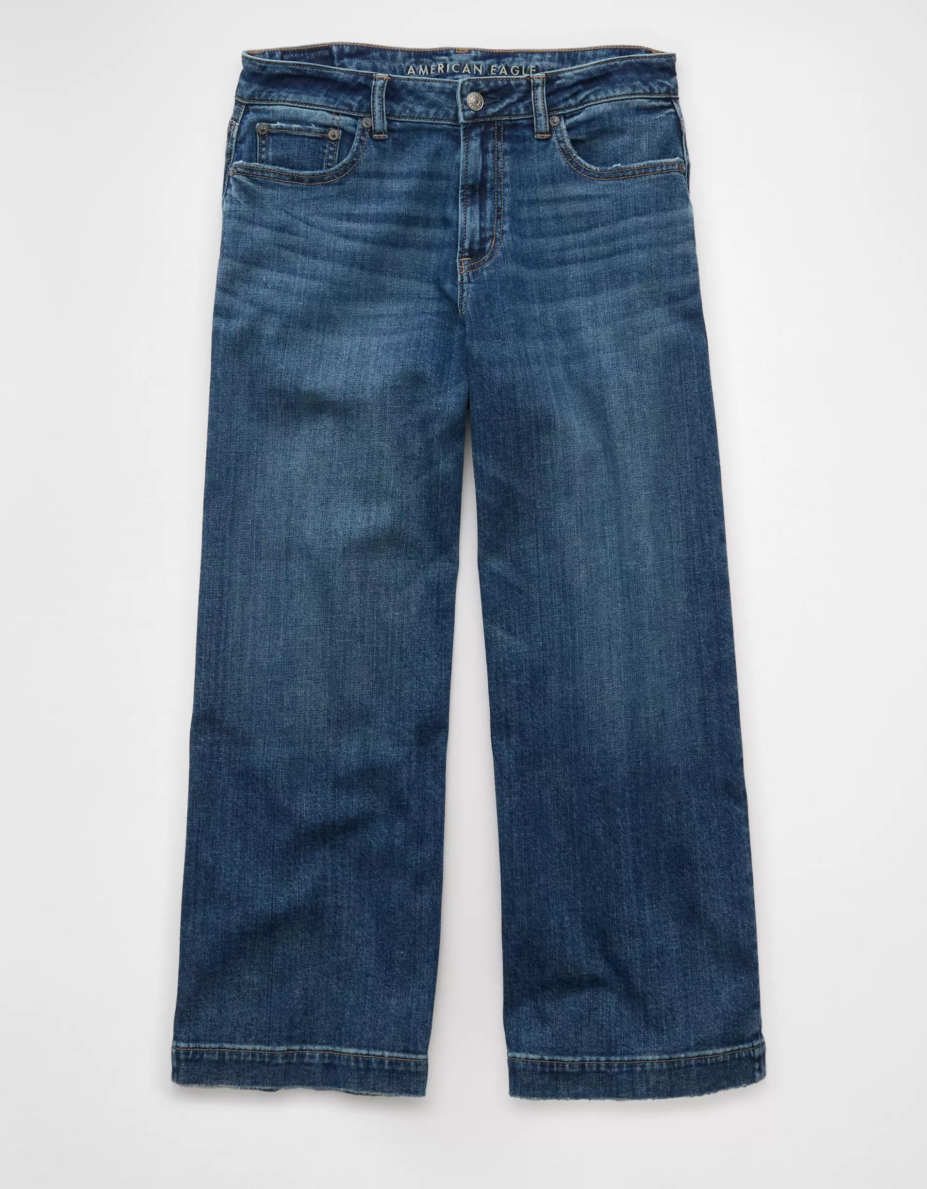 AE Stretch Low-Rise Baggy Wide-Leg Crop Jean Product Image