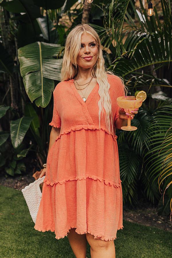 Summer Mimosa Babydoll Dress in Tangerine Curves Product Image