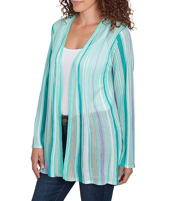 Ruby Rd. Multicolor Stripe Long Sleeve Open-Front Cardigan Product Image
