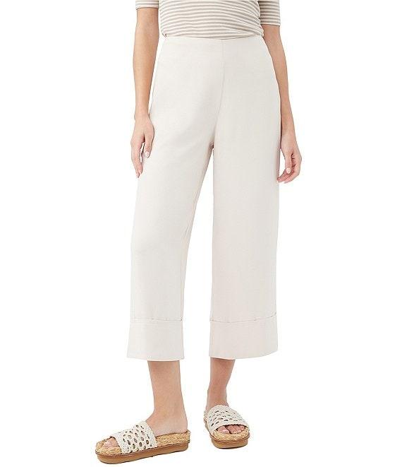 Trina Turk Bahooka Georgette High Waits Wide Leg Cropped Pants Product Image