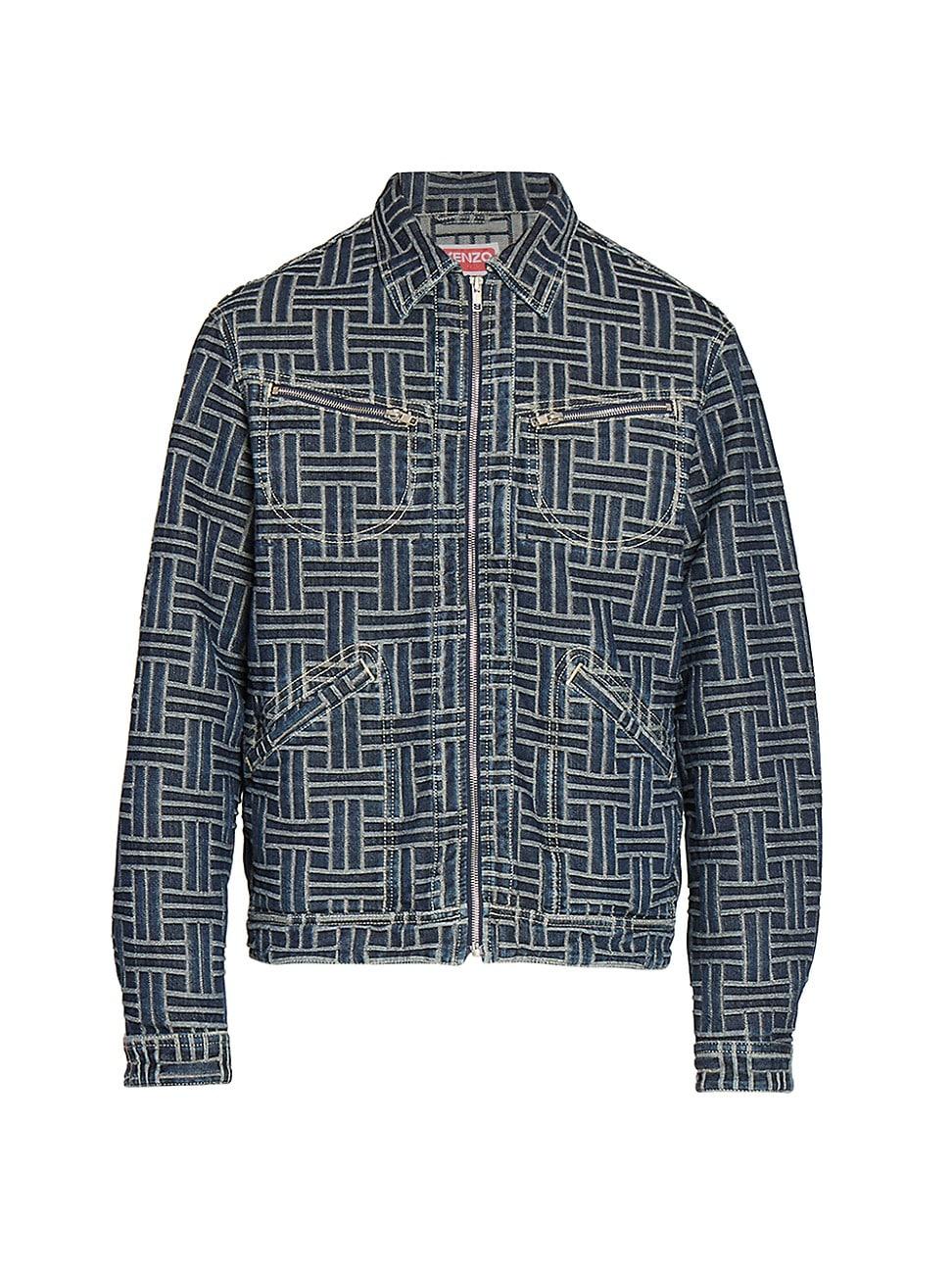 Mens Denim Weave Trucker Jacket Product Image