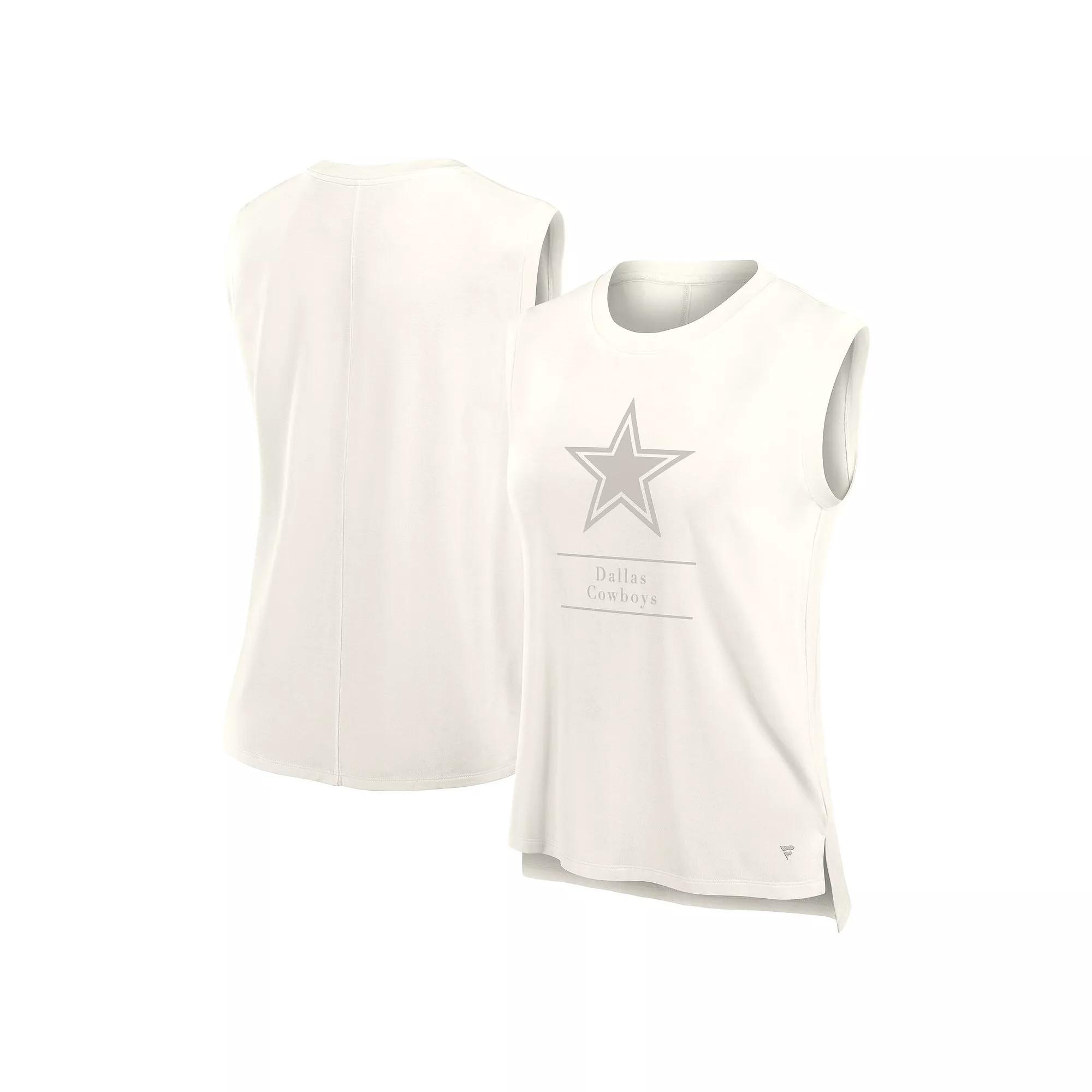 Women's Fanatics Cream Dallas Cowboys Studio Embrace Tank Top,  Product Image
