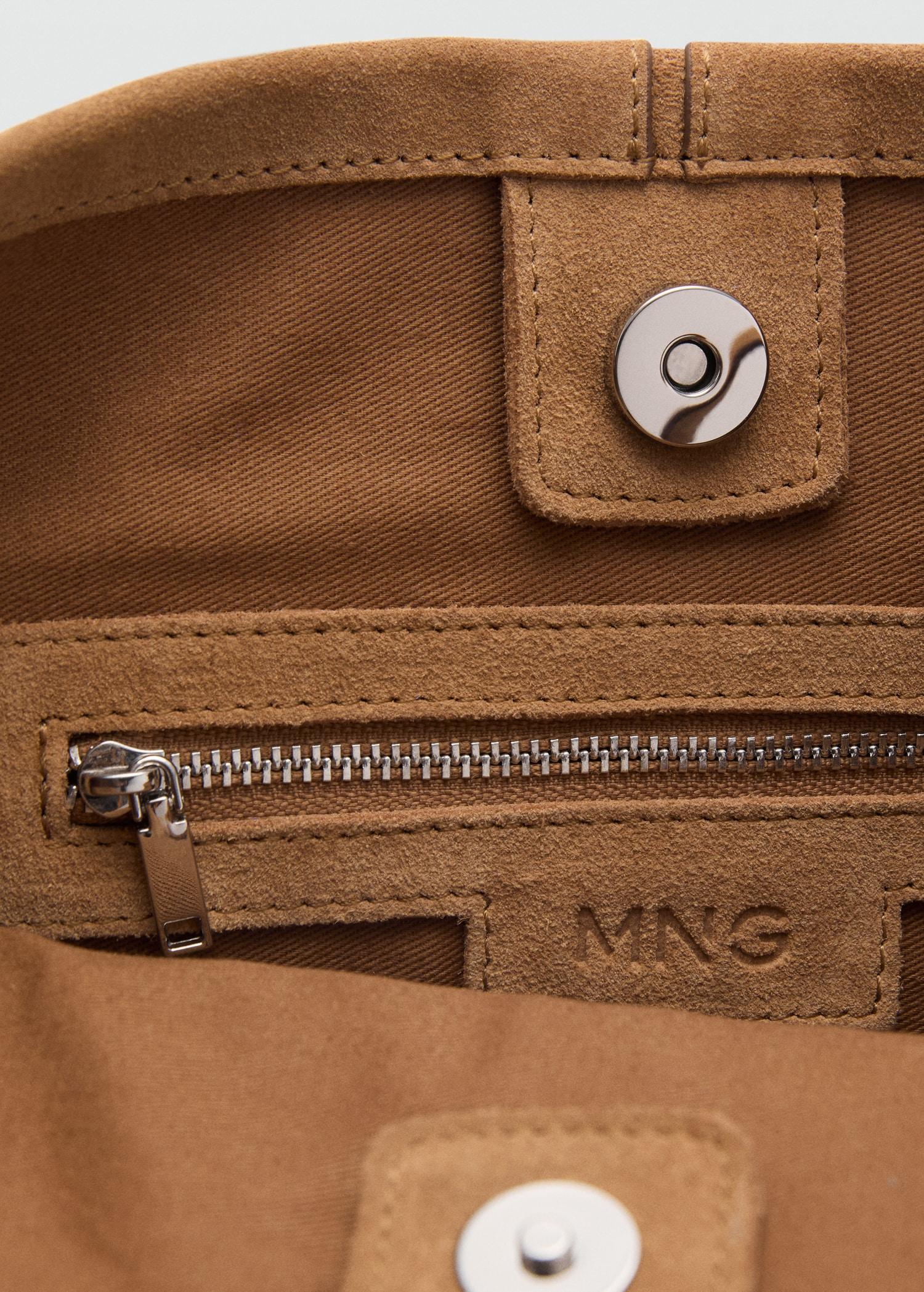 Leather bucket bag - Women | MANGO USA Product Image