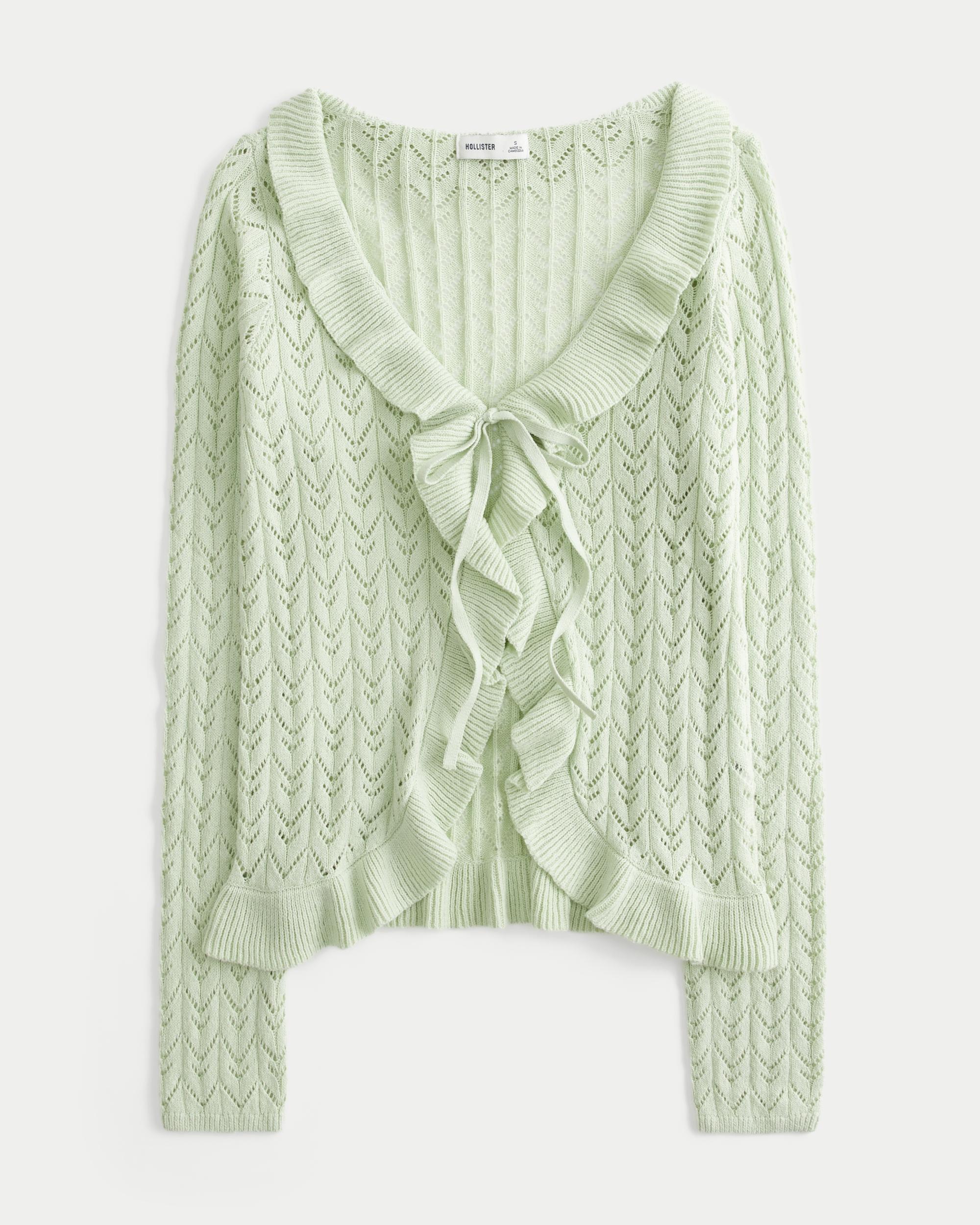 Ruffle Tie-Front Cardigan Product Image