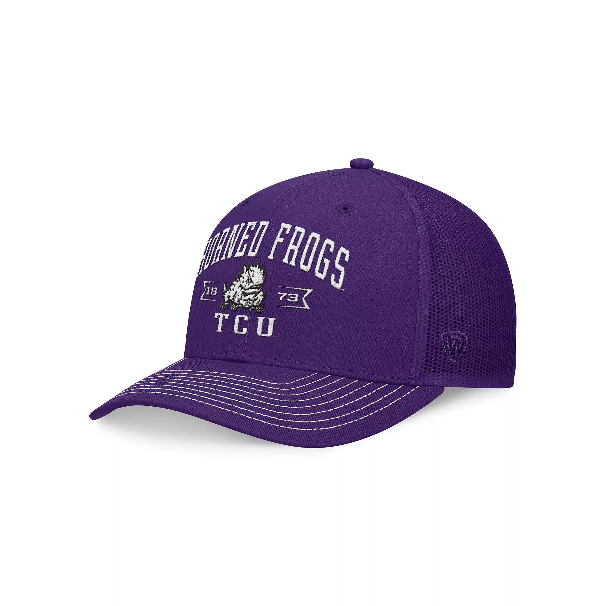 Men's Top of the World Purple TCU Horned Frogs Carson Trucker Adjustable Hat Product Image