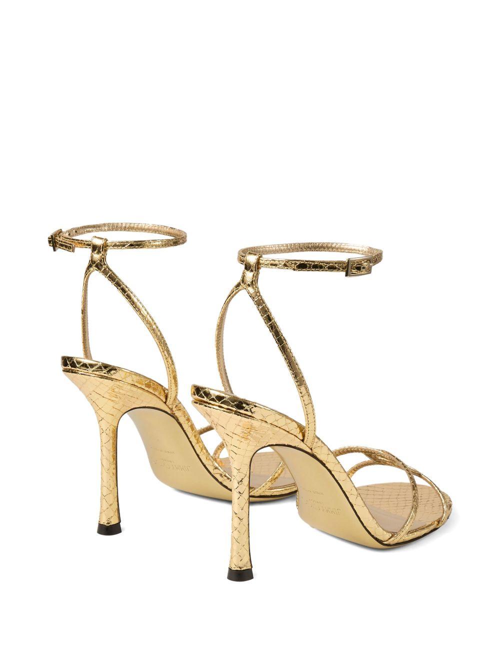 metallic heeled sandals Product Image