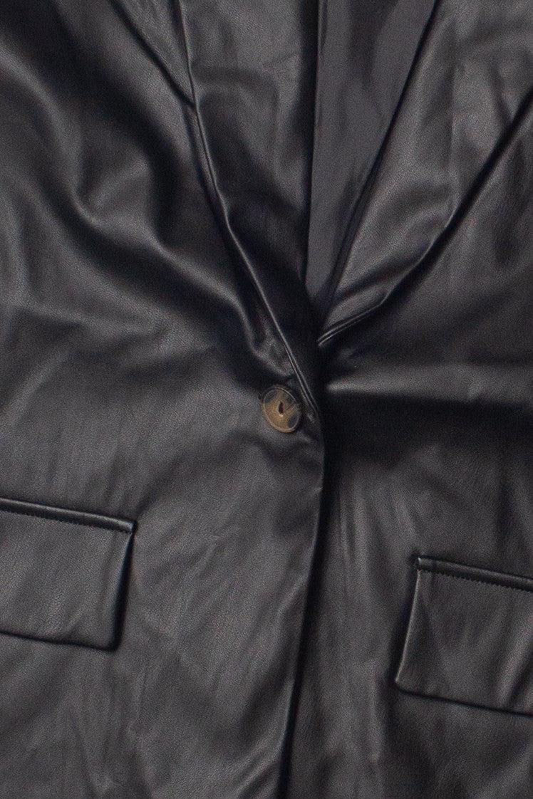Black Pleather Blazer Product Image