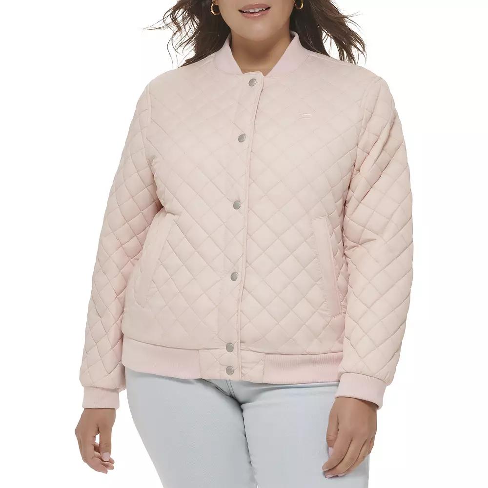 Plus Size Levis Quilted Sherpa Diamond Bomber Jacket, Womens Product Image