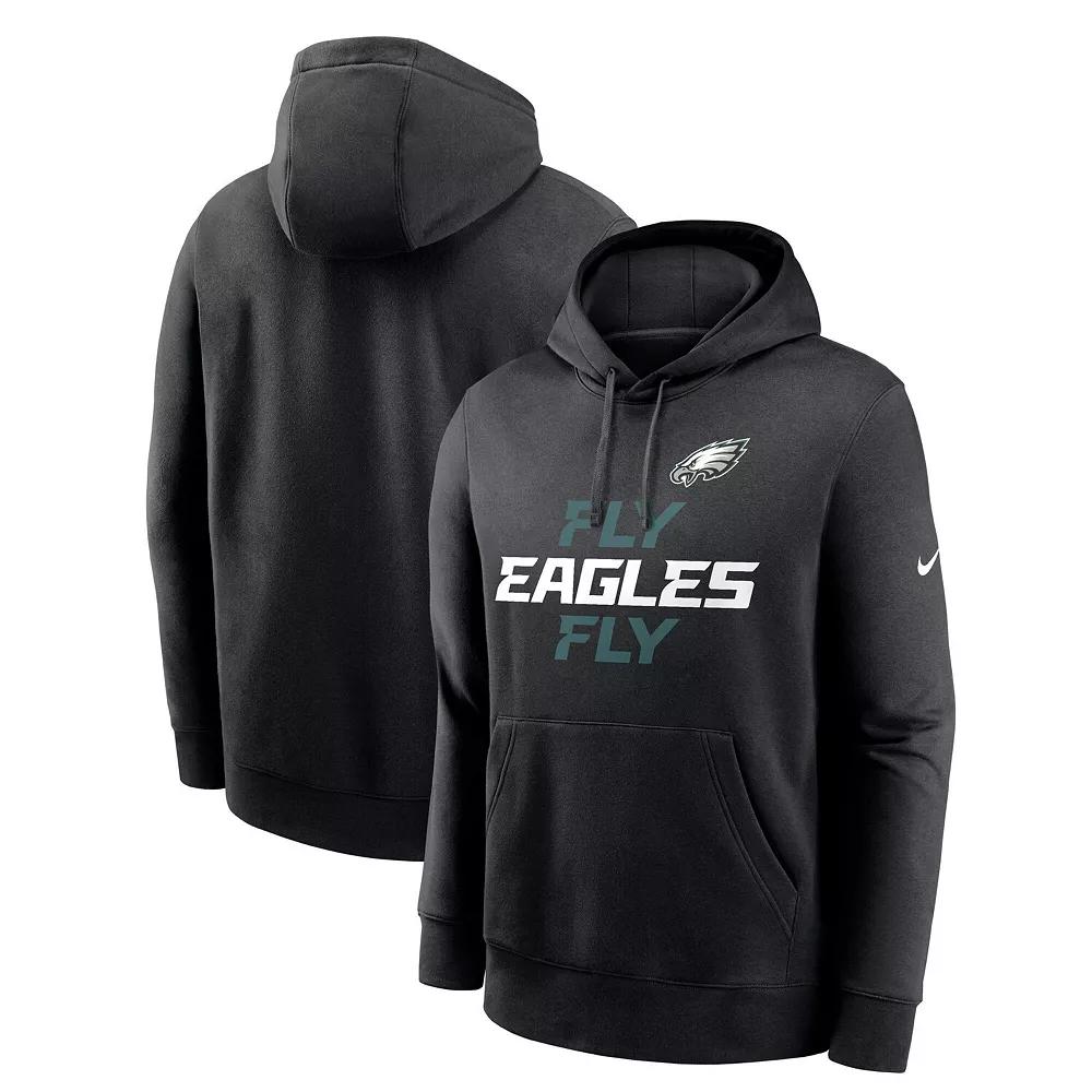 Men's Nike Black Philadelphia Eagles Fly Eagles Fly Club Fleece Pullover Hoodie,  Product Image