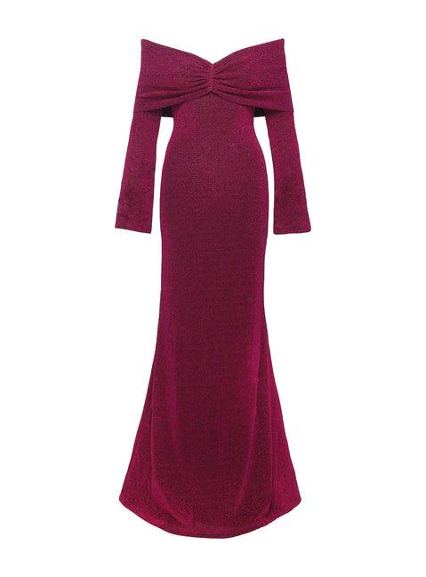 Cecilia Off The Shoulder Maxi Dress Wine Product Image