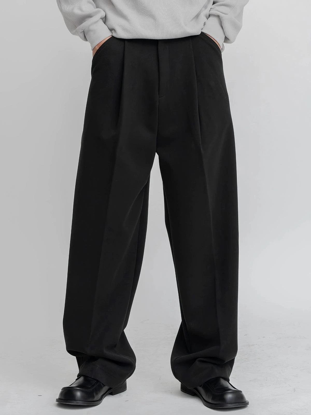 RT No. 12329 PLEATED FOLDED STRAIGHT CASUAL PANTS Product Image