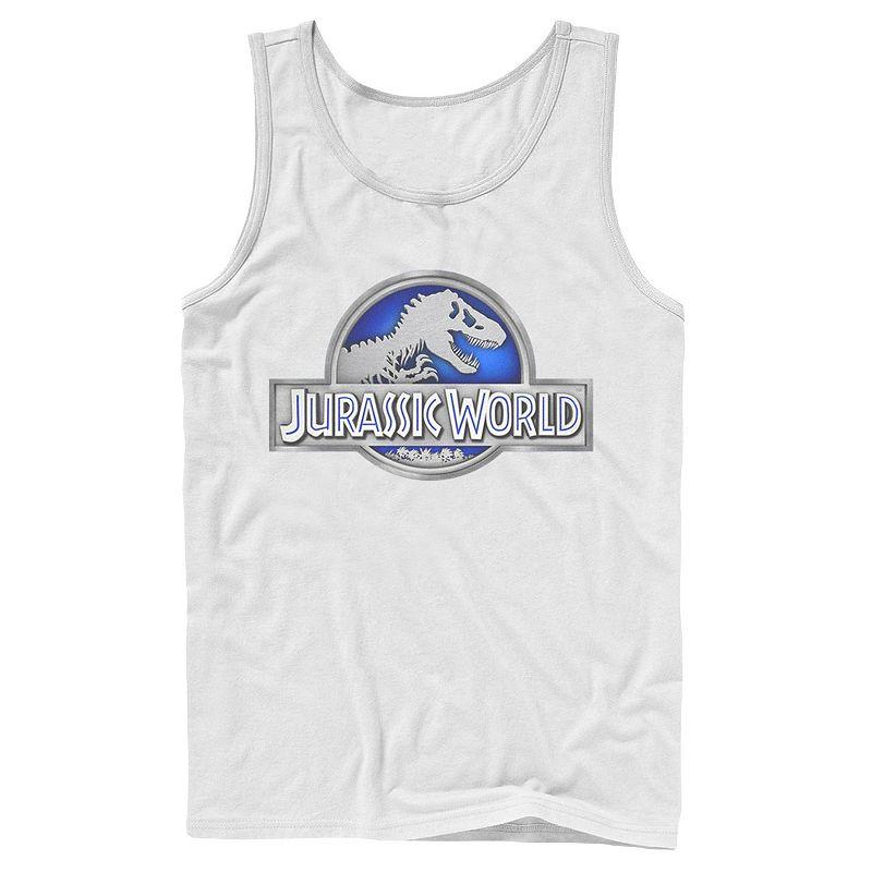 Men's Jurassic World Classic Blue Glow Fossil Logo Graphic Tank Top,  Product Image