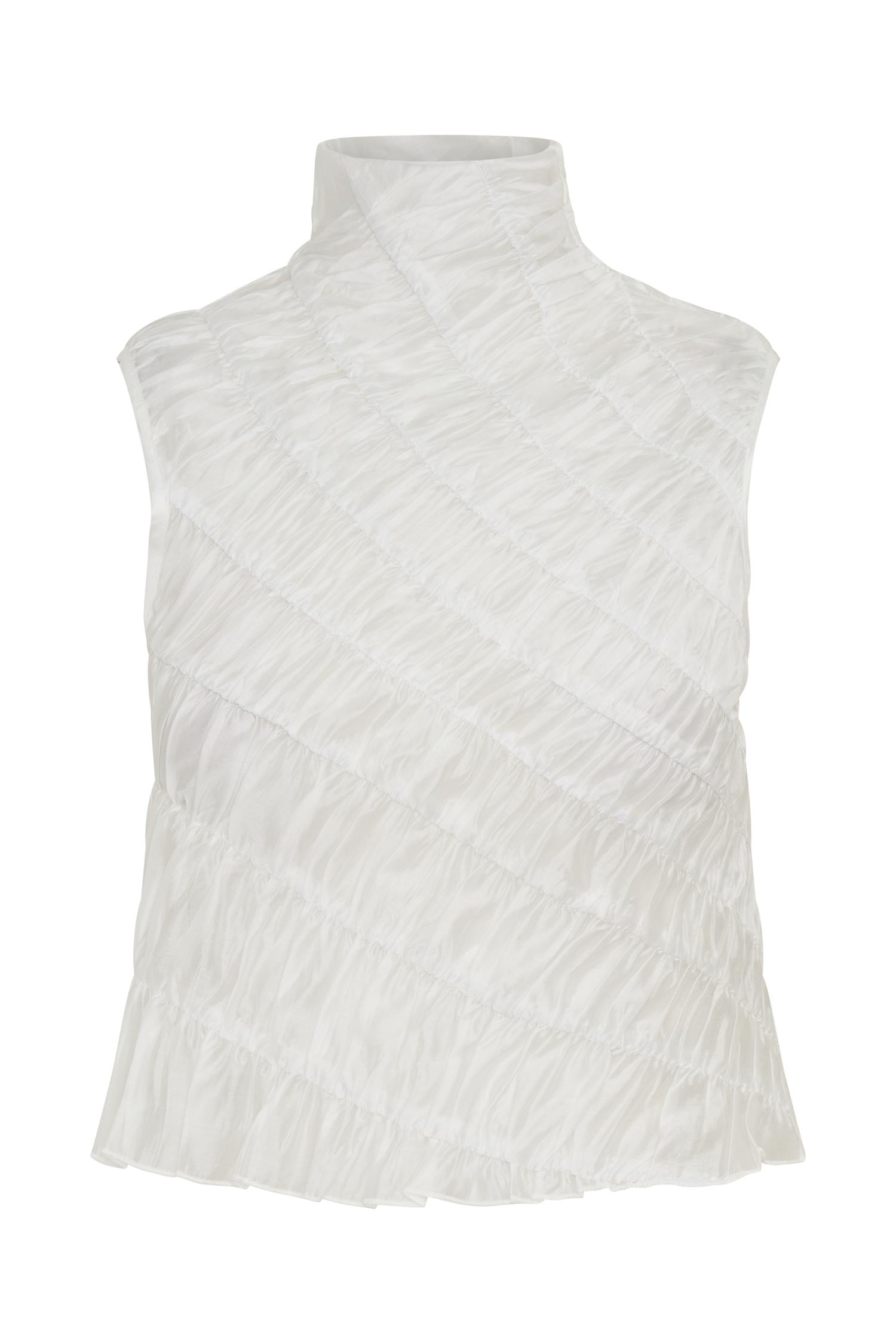 Adella Gathered Sleeveless Top - Ivory Product Image