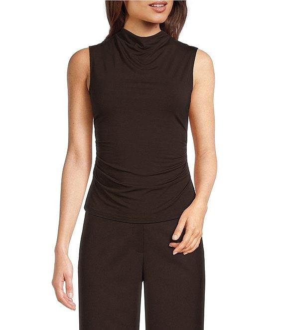 Alex Marie Wendy Draped Cowl Neck Sleeveless Blouse Product Image