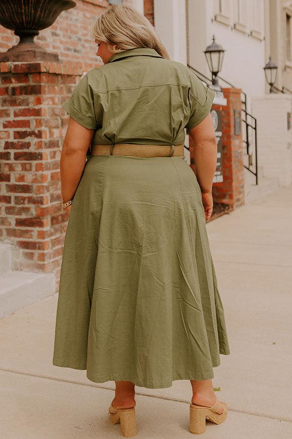 Chic Cityscape Button Down Midi Dress Curves Product Image