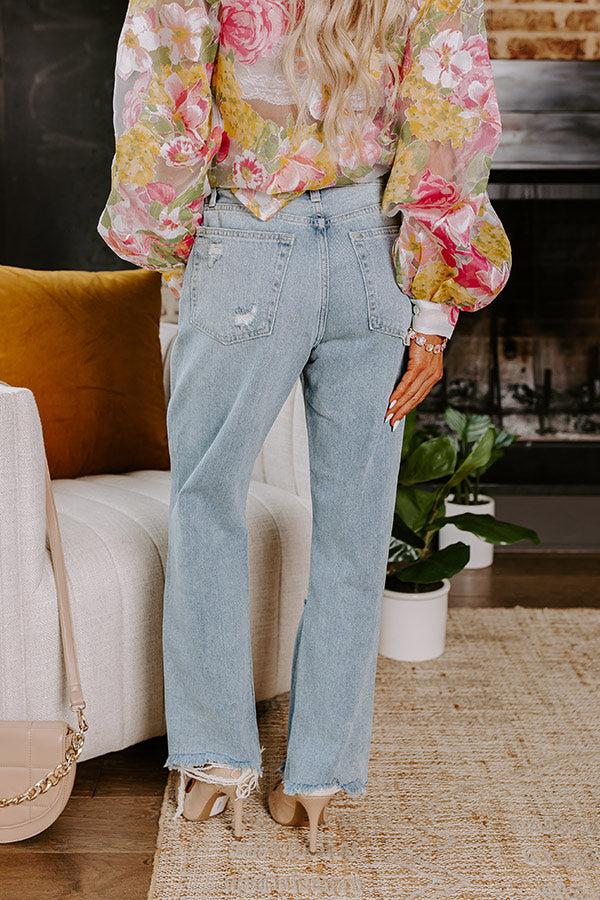 Just USA Kai High Waist Distressed Straight Leg Jean Product Image