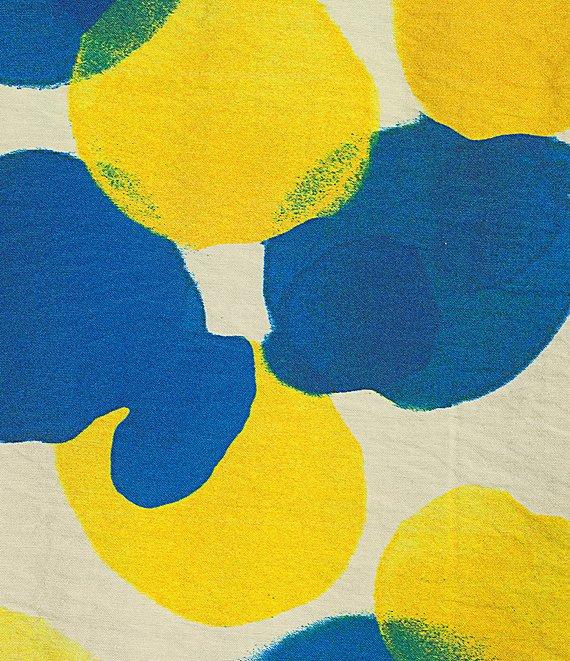 Multiples Plus Size Crinkle Woven Printed Point Collar 3/4 Cinched Tab Cuff Button Front Shirt Product Image