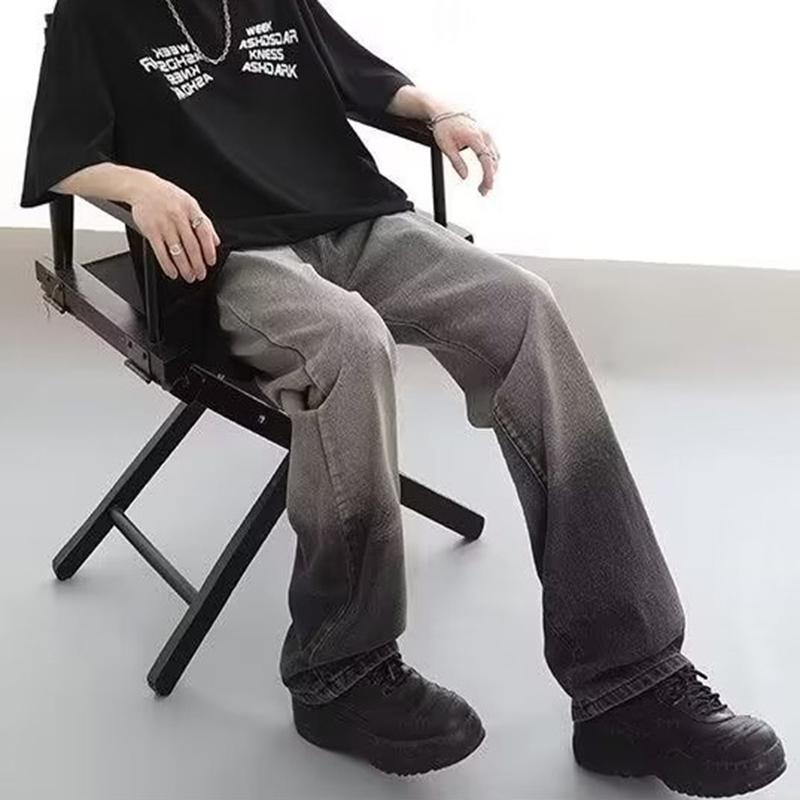 Sopula Unisex Men's Street Trend Washed Distressed Gradient Jeans Product Image