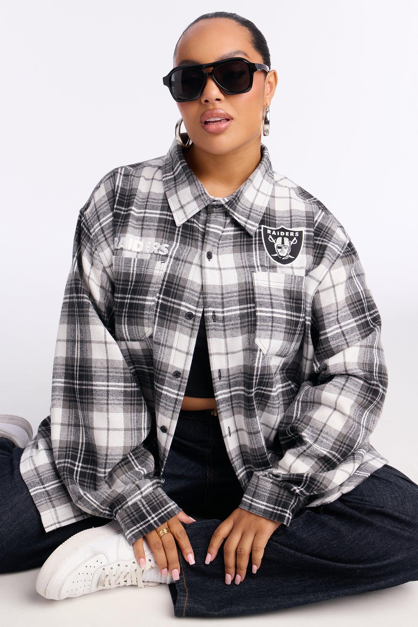 NFL Raiders Plaid Flannel - Black/combo Female Product Image