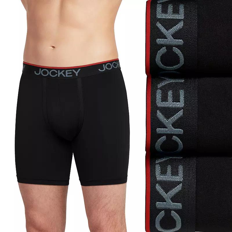 Men's Jockey 3-Pack Chafe Proof Pouch Microfiber 6" Boxer Brief,  Product Image