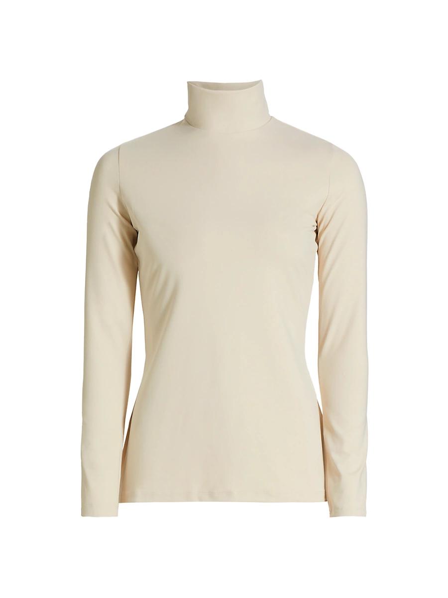 Womens Mock Turtleneck Long-Sleeve Top Product Image