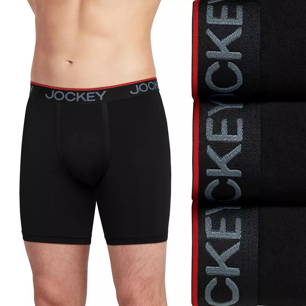 Men's Jockey 3-Pack Chafe Proof Pouch Microfiber 6" Boxer Brief,  Product Image