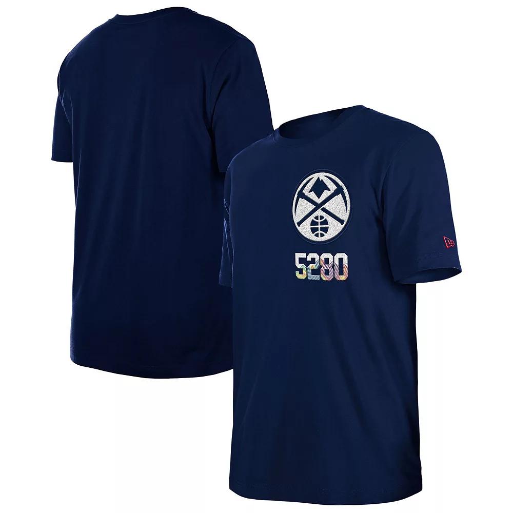 Men's New Era  Navy Denver Nuggets 2024/25 City Edition Chenille Heavyweight T-Shirt, Size: XL, Nug Blue Product Image