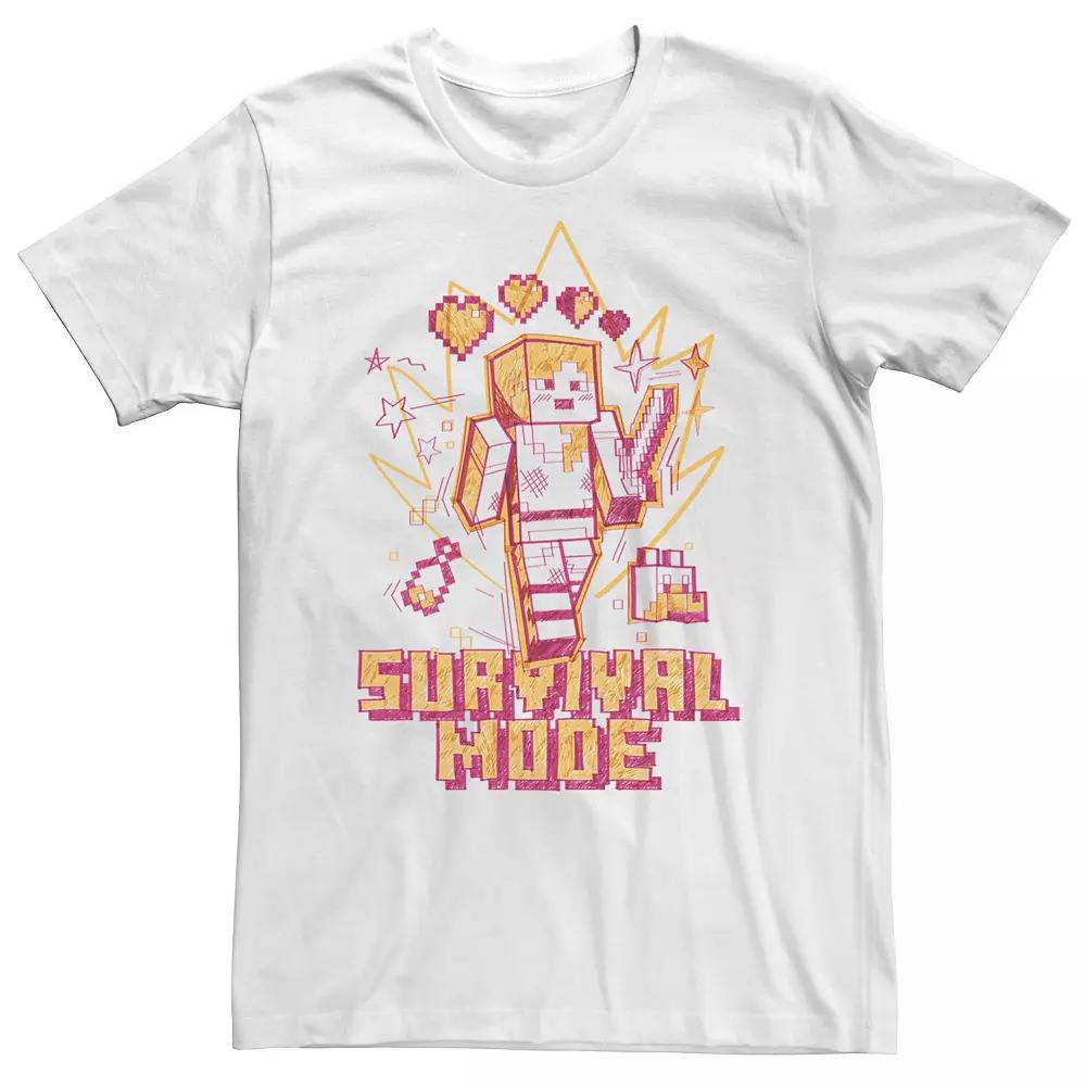 Big & Tall Minecraft Survival Mode Sketch Collage Tee, Boy's,  Product Image
