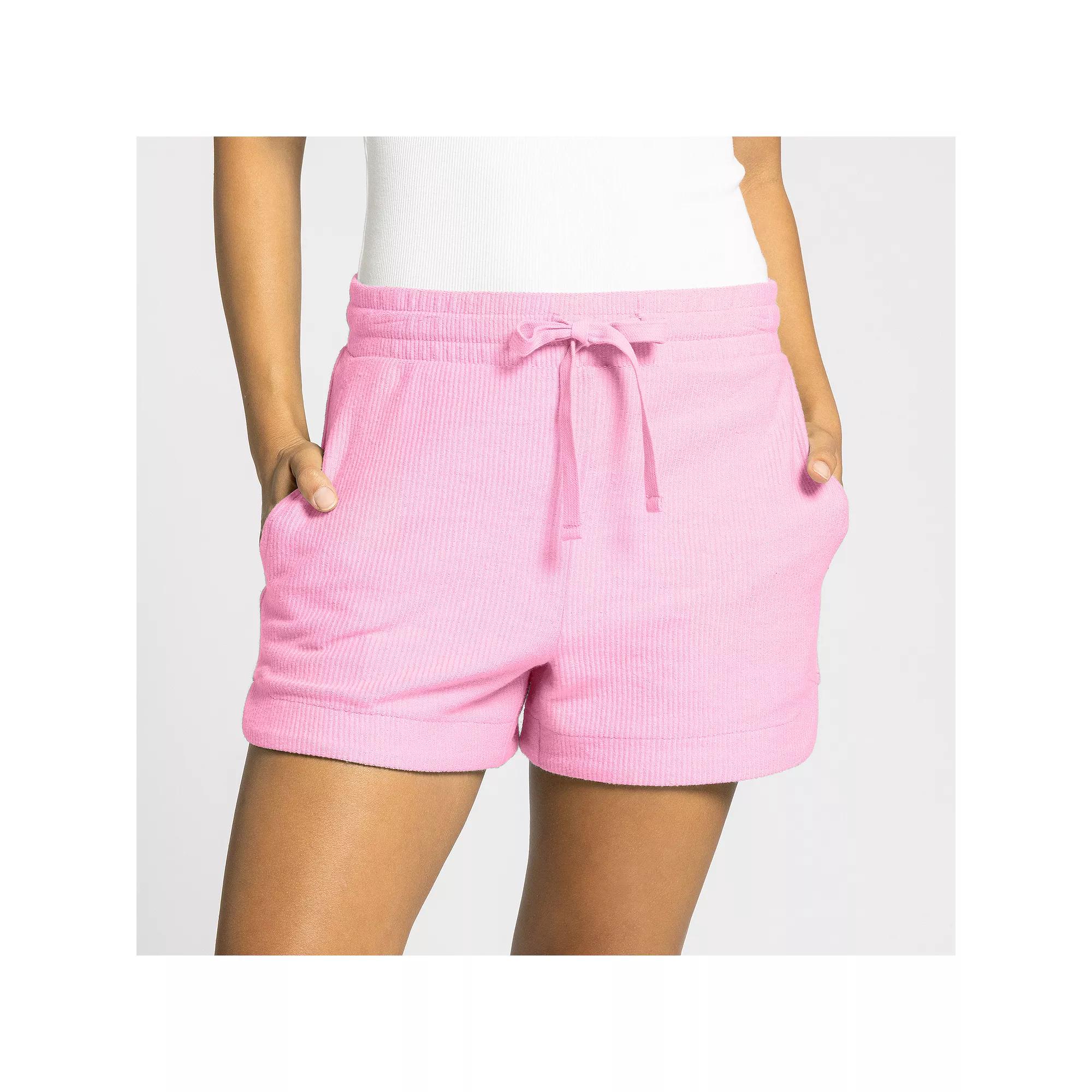 Women's Thread & Supply Cozy Drawcord Side Panel Detail Shorts, Size: Large, Light Pink Product Image
