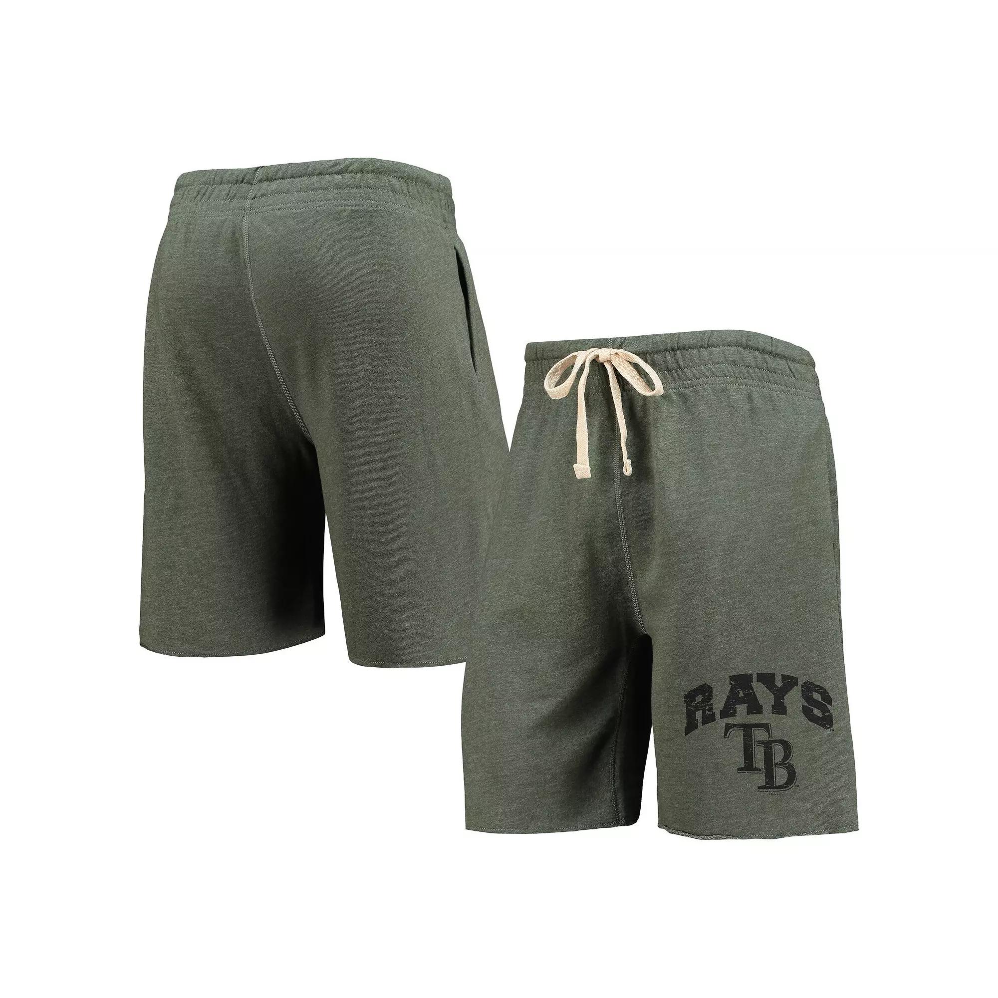 Men's Concepts Sport Green Tampa Bay Rays Mainstream Logo Terry Tri-Blend Shorts, Size: Small Product Image