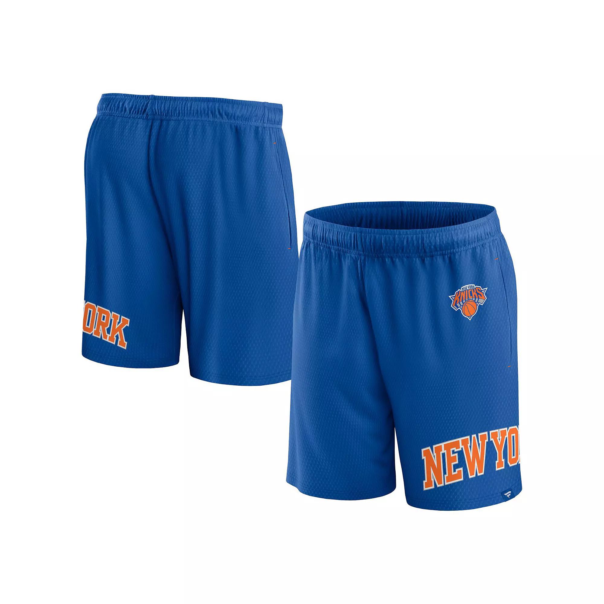 Men's Fanatics Branded Blue New York Knicks Free Throw Mesh Shorts,  Product Image