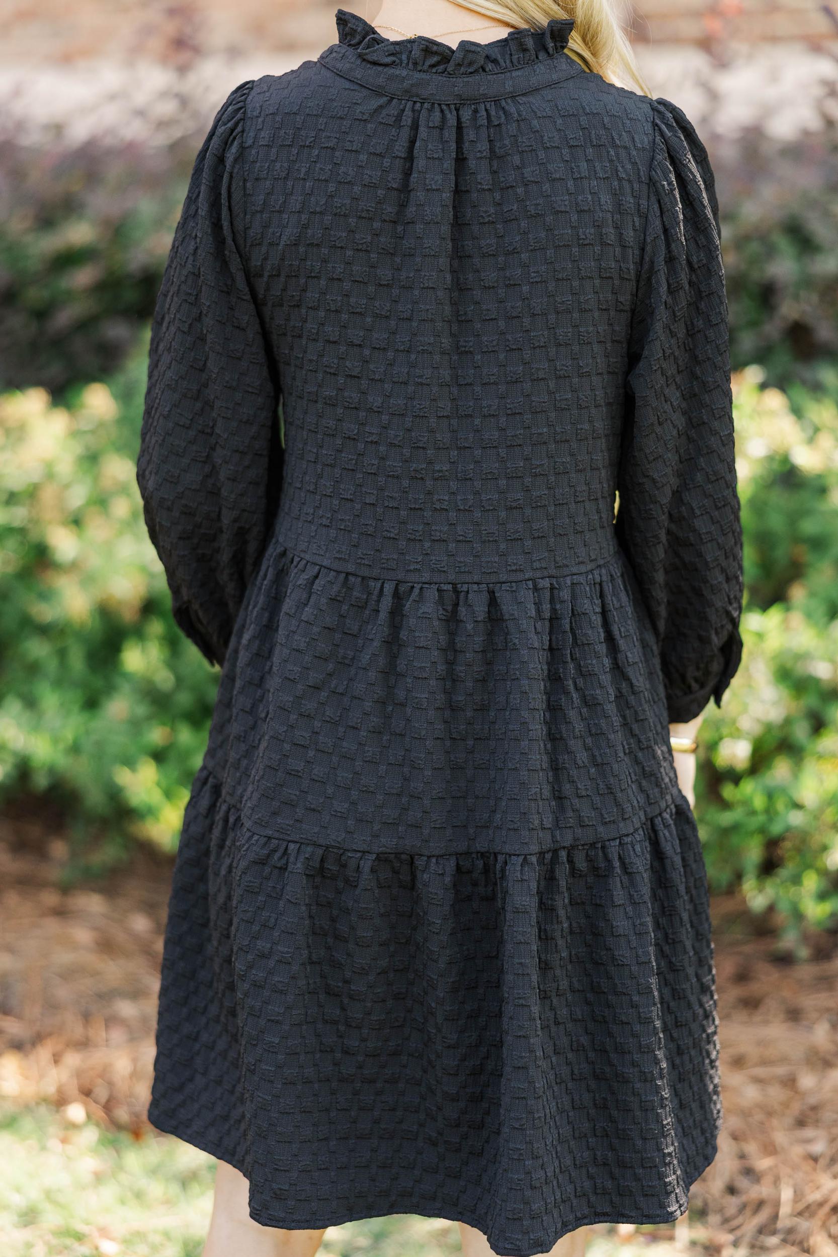 All Up To You Black Textured Dress Female Product Image