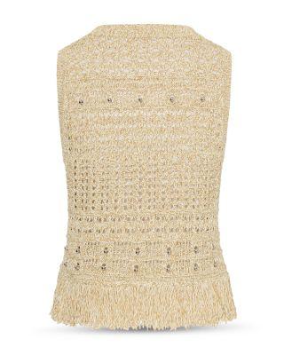 Beaded Fringe Hem Knit Top Product Image