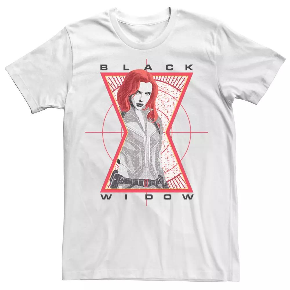 Men's Marvel Black Widow Glitch Target Logo Portrait Tee,  Product Image