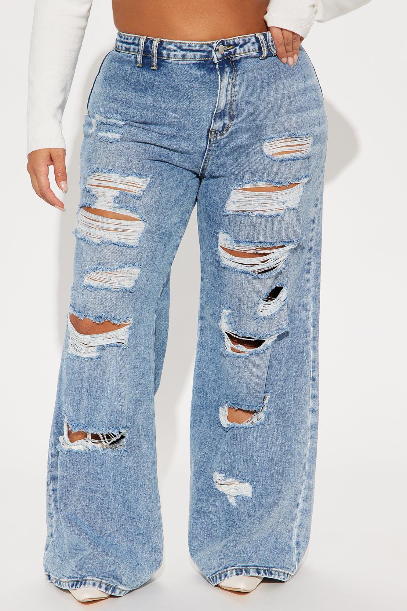 Wouldn't Change A Thing Ripped Baggy Jeans - Light Wash Product Image
