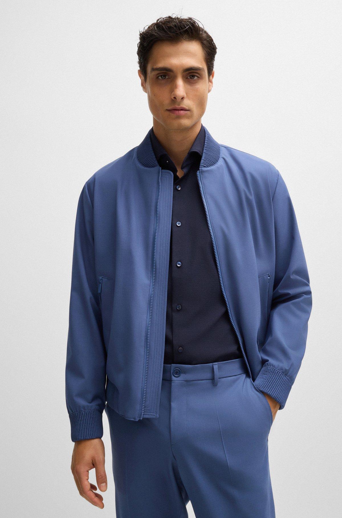 Slim-fit shirt in structured performance-stretch material Product Image