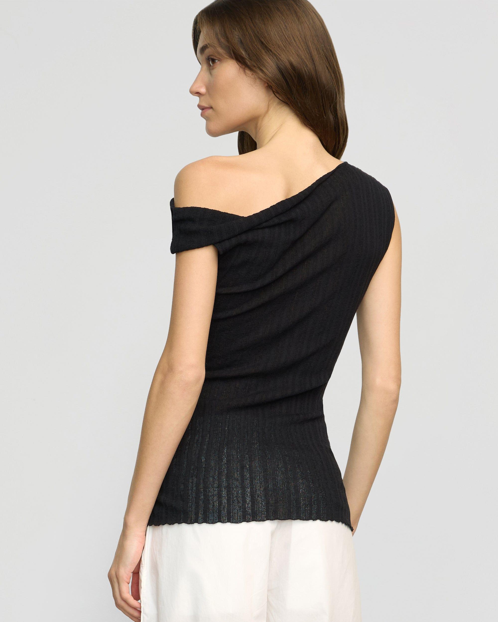 Saba Off-Shoulder Semi-Sheer Knit Top Product Image