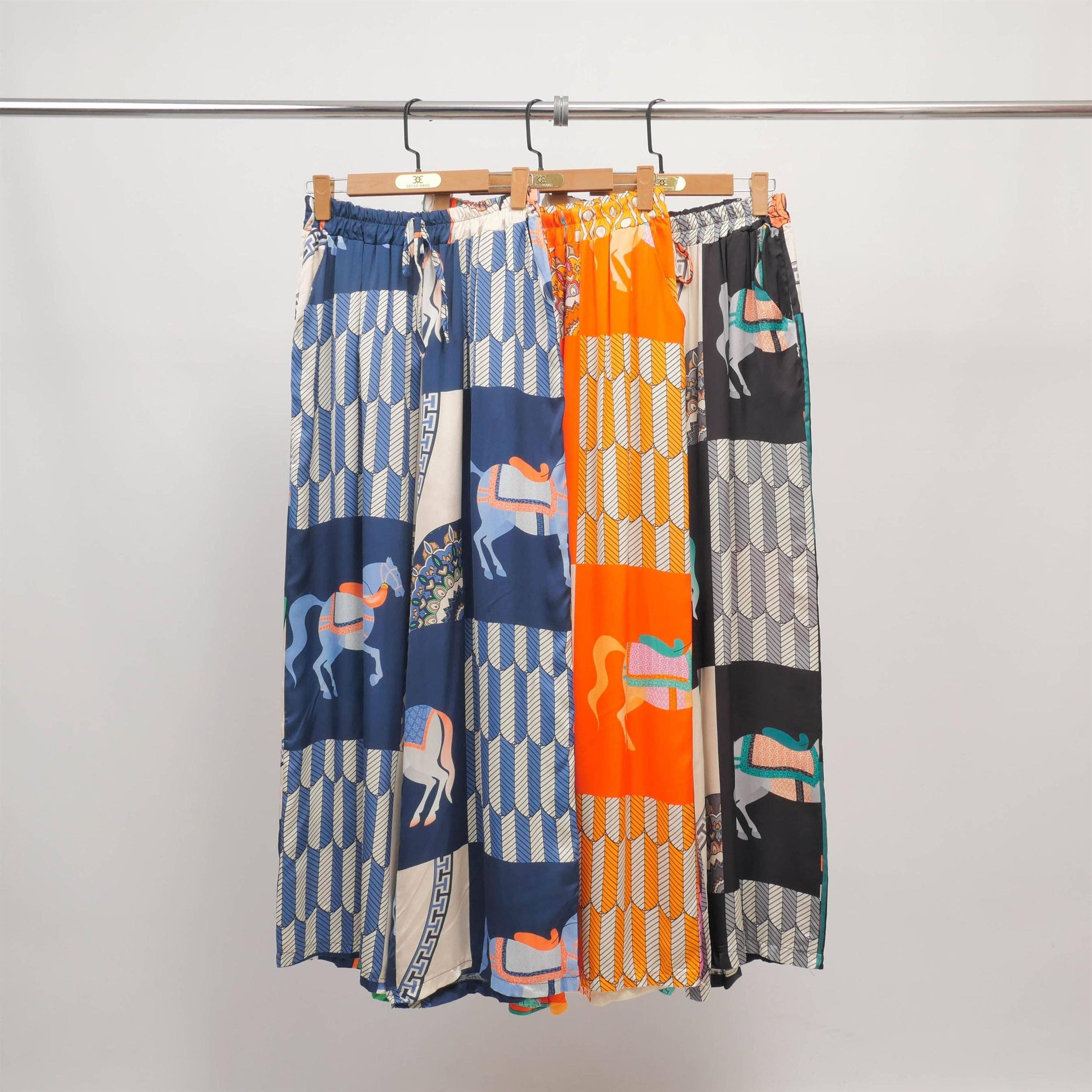 Wide Leg Pants - Orange, Navy, Black Product Image