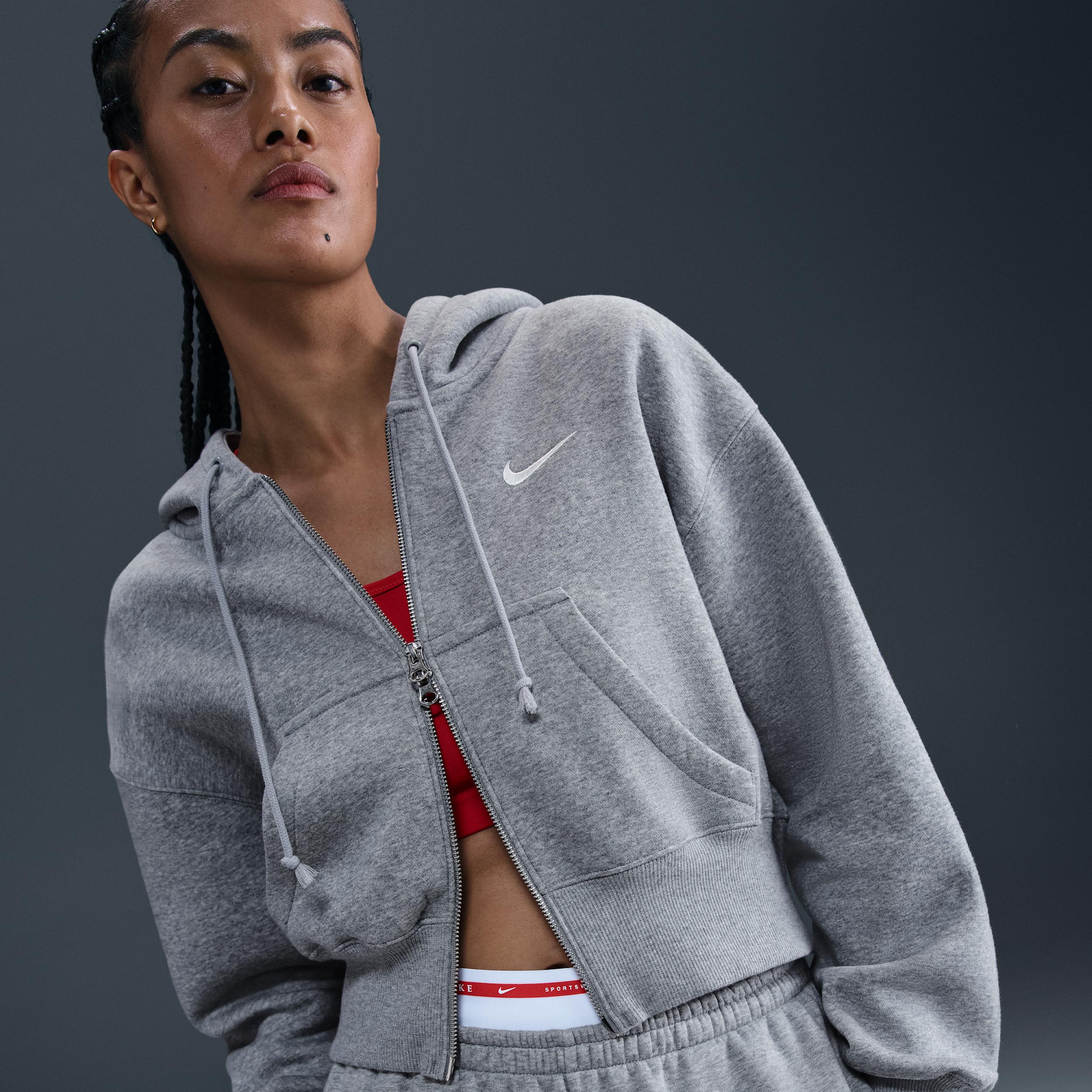 Women's Nike Sportswear Phoenix Fleece Loose Full-Zip Cropped Hoodie Product Image