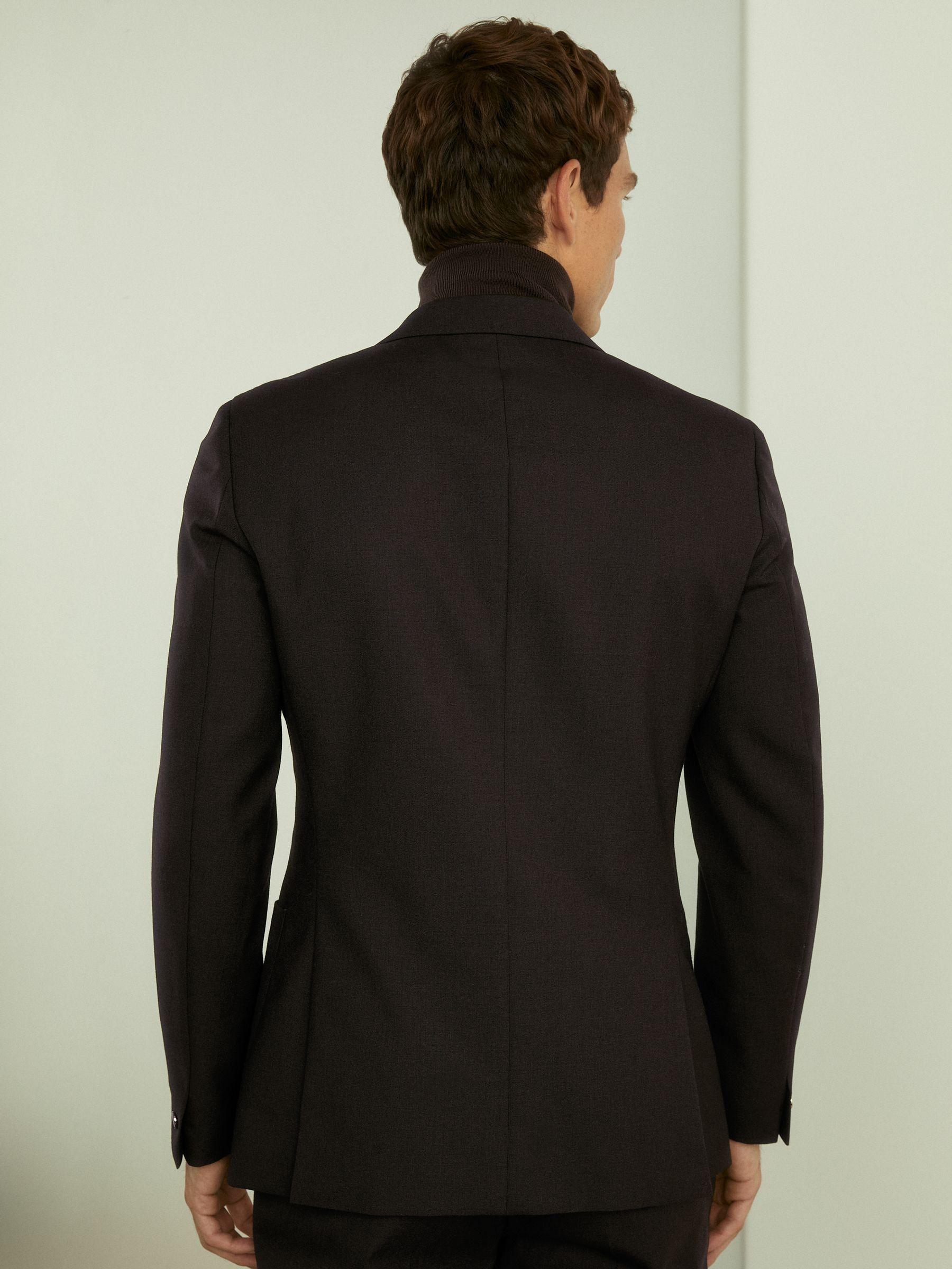 Double-Breasted Tuxedo Jacket in Wool in Brown Product Image