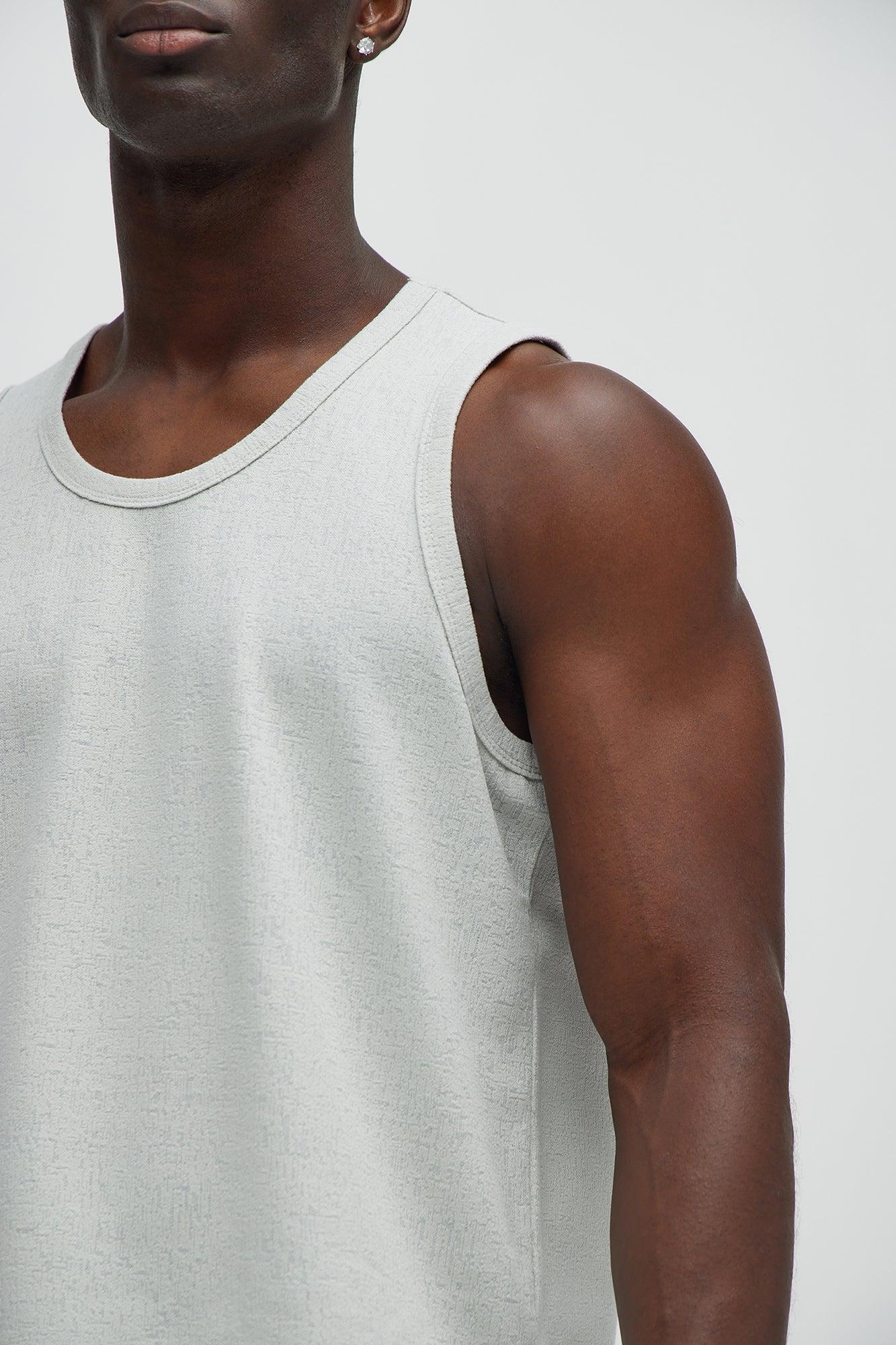 Duval Textured Relaxed Tank - Grey Product Image