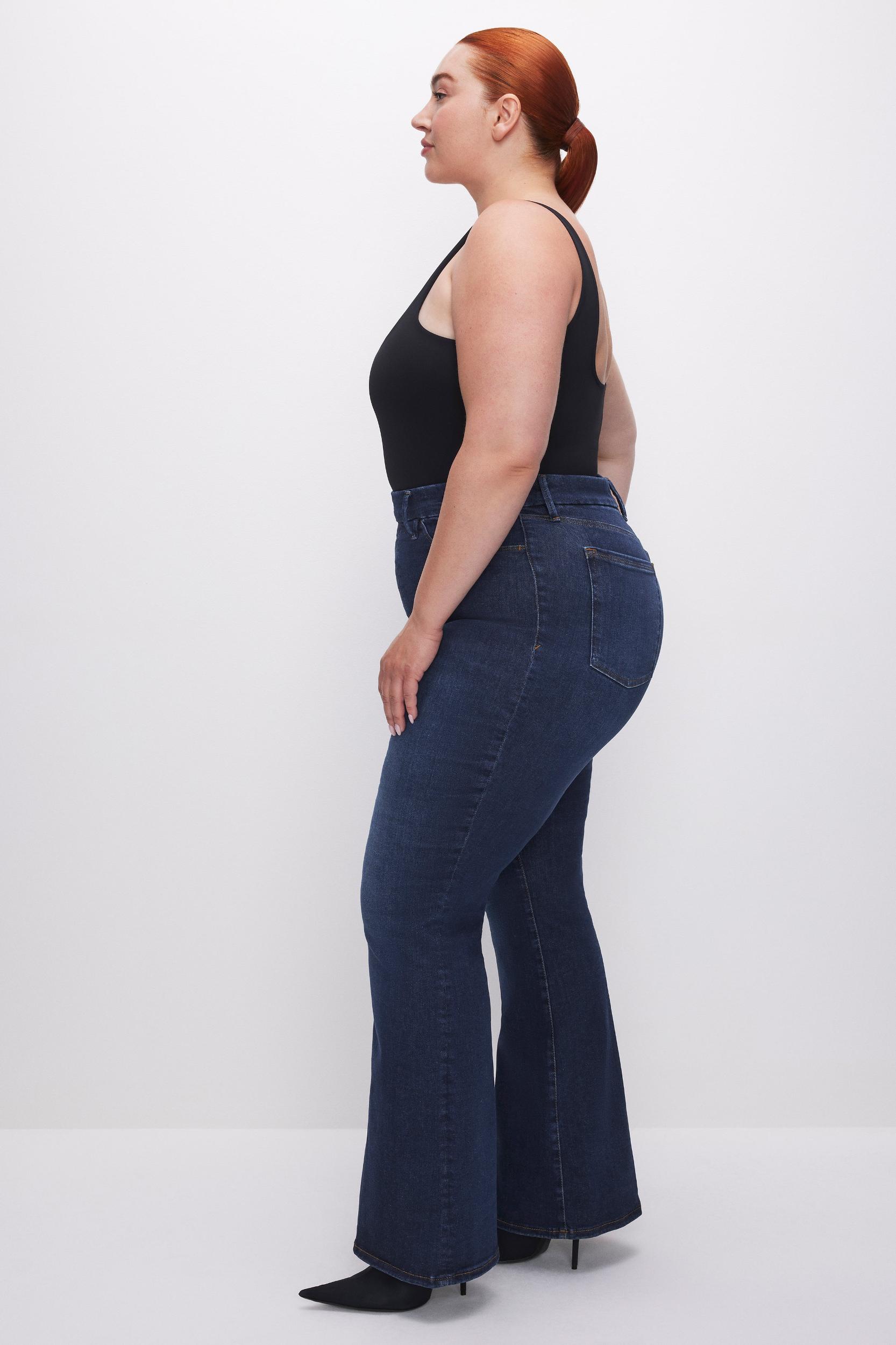 POWER STRETCH PULL-ON FLARE JEANS | INDIGO491 Product Image